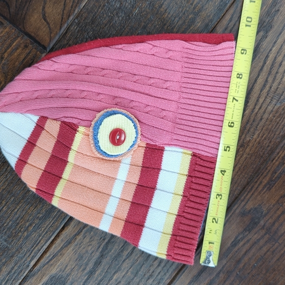 Artist-Made Upcycled Recycled Colorful Sweater Beanie Hat - Picture 8 of 10